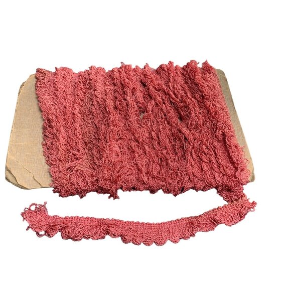 Vintage Pink Ruffled Trim 9.75 Yards - Picture 1 of 2